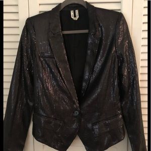 Free People Black Sequined Blazer